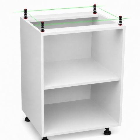 LaserPin pionki czarne znaczniki do poziomowania laserowego szafek blatów mebli 8 szt BOX
