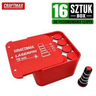 LaserPin pionki czarne znaczniki do poziomowania laserowego szafek blatów mebli 16 szt BOX