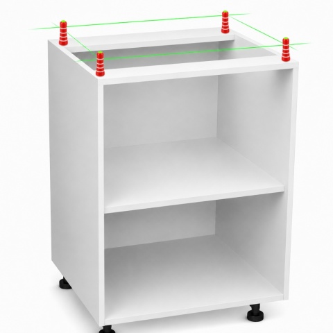 LaserPin pionki czerwone znaczniki do poziomowania laserowego szafek blatów mebli 8 szt