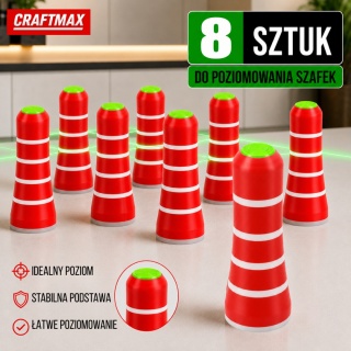 LaserPin pionki czerwone znaczniki do poziomowania laserowego szafek blatów mebli 8 szt
