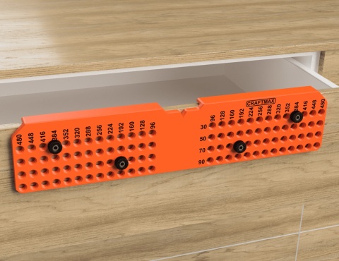 Szablon wzornik do uchwytów meblowych regulowany 480 MM SUM-2