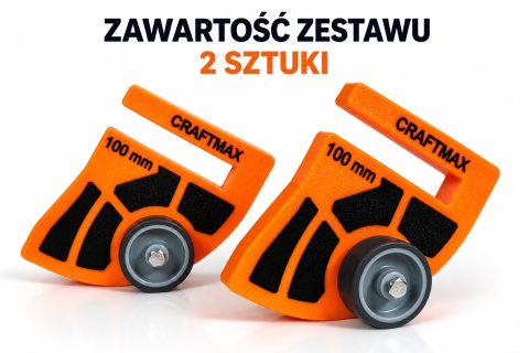 Przyrząd z rolkami do stawiania szaf meblowych, płyta 18 mm, nóżki 100 mm